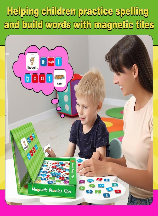 Aizweb Phonics Magnetic Letters Tiles,Phonics Games Hooked on Phonics,Learn to Read Spelling Phonemic Awareness Speech Therapy Manipulative Preschool Pre k Classroom Materials - Image 2